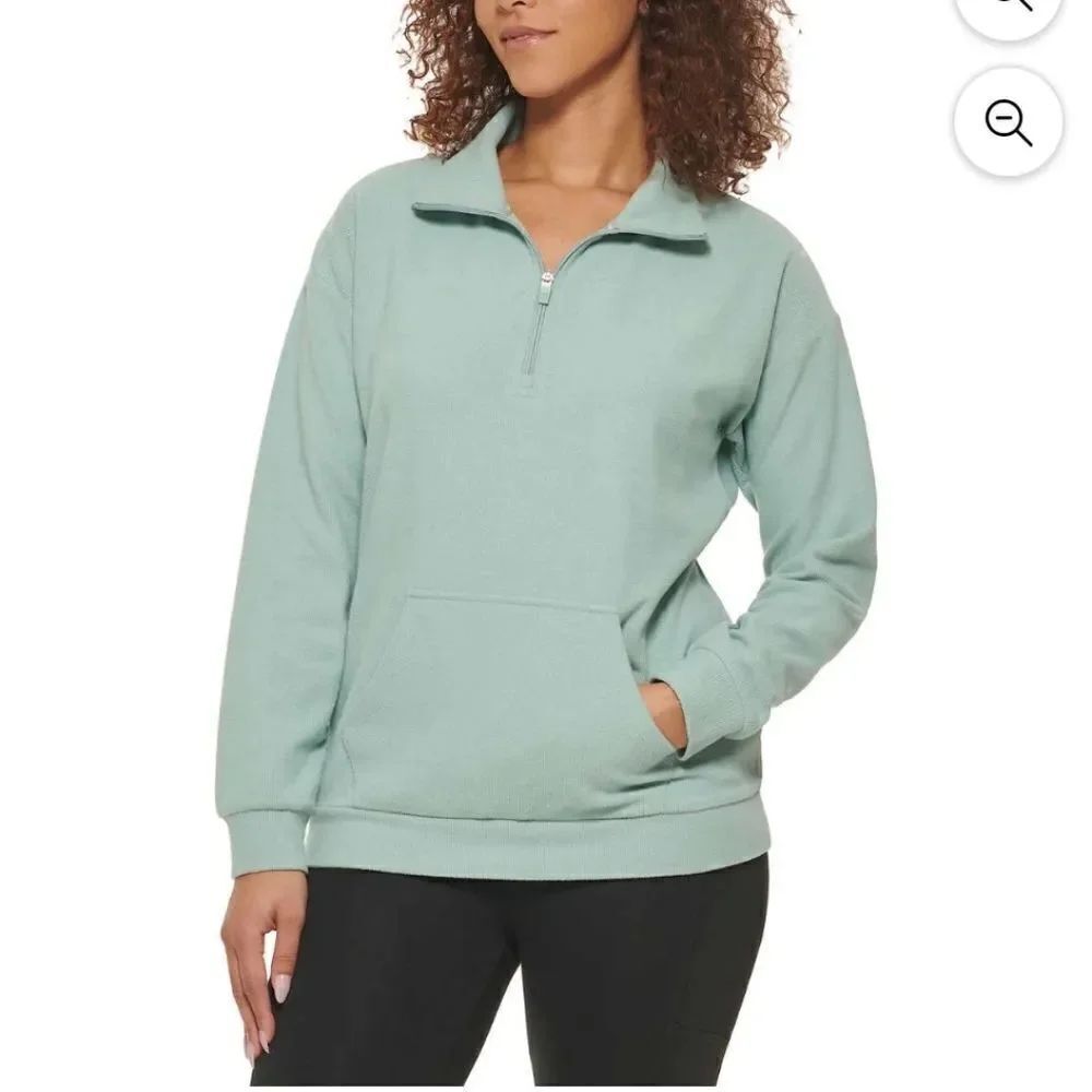 Marc New York by Andrew Marc Women's Ribbed 1/4 Zip Cozy Pullover 